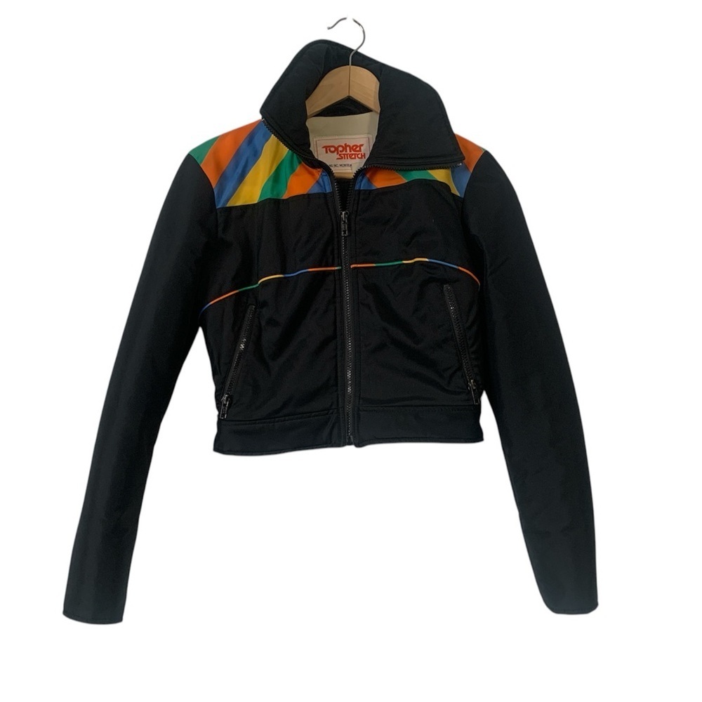 Vintage Topher Stretch Ski Jacket Retro Striped Slightly Striped Jacket